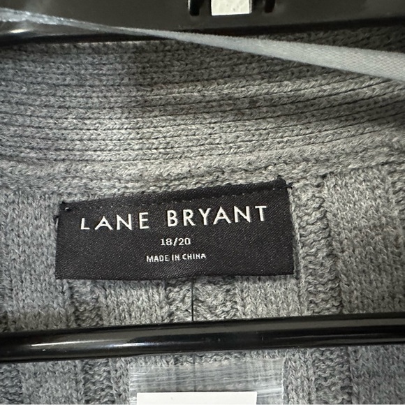 Lane Bryant Classic Button-Front Cable Jacquard Cardigan Sz 18/20 Gray Nordic - Picture 9 of 9